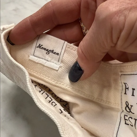 Frank & Eileen Monaghan Cream Cropped High Rise Denim Size 27 - Picture 10 of 13